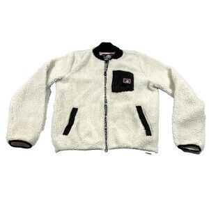 Lurking Class by Sketchy Zip Sherpa Zip White Jacket Mens Grunge Reaper Sz S